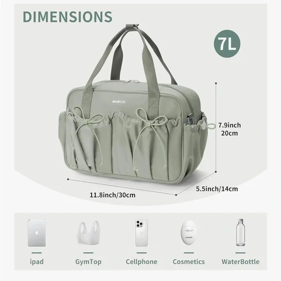 ECOHUB Small Gym Bag for Women GREEN NWT - Picture 3 of 8